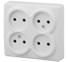 Розетка ЭРА Эксперт 4х2P 16A 250V 11-2210-01 Б0020706