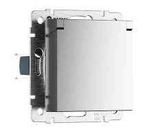 Розетка влагозащишенная с заземлением с защитной крышкой и шторками Werkel серебряный матовый W1171265 4690389213199