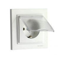 Розетка 2К+З Mono Electric Despina 16A 250V с крышкой винтовое подключение белый 102-190021-118