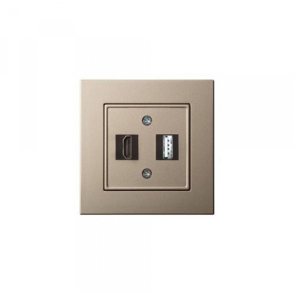Розетка HDMI/USB Liregus Epsilon шампань 28-3243 Розетка HDMI/USB Liregus Epsilon шампань 28-3243