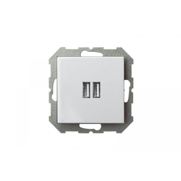 Розетка 2xUSB Liregus Epsilon белый 28-0352 Розетка 2xUSB Liregus Epsilon белый 28-0352