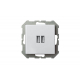 Розетка 2xUSB Liregus Epsilon белый 28-0352