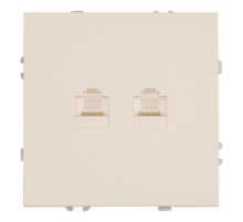 Розетка компьютерная 2-местная RJ-45 (механизм), Stekker Эмили, RST00-5111-08, кашемир, soft touch 49900