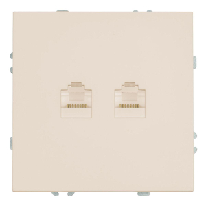 Розетка компьютерная 2-местная RJ-45 (механизм), Stekker Эмили, RST00-5111-08, кашемир, soft touch 49900