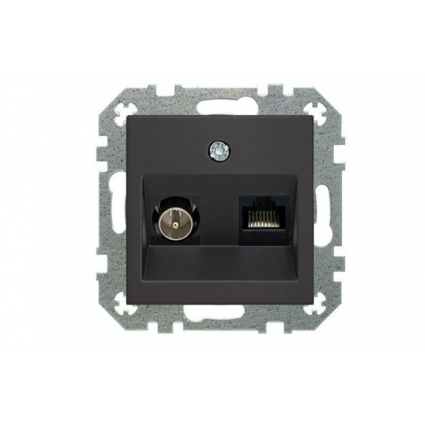 Розетка RJ45/TV Liregus Epsilon черный матовый 29-234 Розетка RJ45/TV Liregus Epsilon черный матовый 29-234