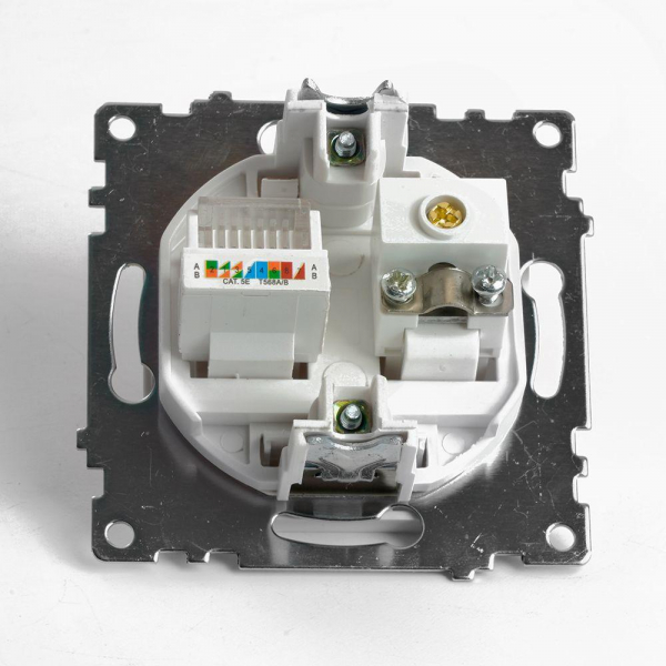 Розетка телевизионная TV + компьютерная RJ-45 Stekker Катрин GLS00-7106-01 белая 49181 Розетка телевизионная TV + компьютерная RJ-45 Stekker Катрин GLS00-7106-01 белая 49181