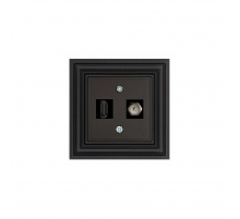 Розетка HDMI/TV Liregus Retro черный матовый 29-238