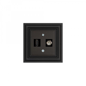 Розетка HDMI/TV Liregus Retro черный матовый 29-238