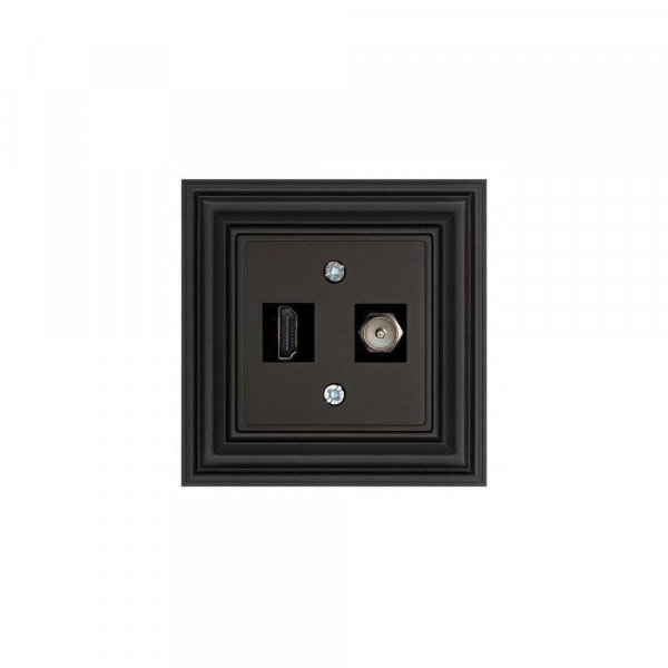 Розетка HDMI/TV Liregus Retro черный матовый 29-238 Розетка HDMI/TV Liregus Retro черный матовый 29-238