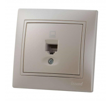 Розетка компьютерная Lezard Mira белый жемчуг 701-3030-139