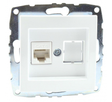 Розетка компьютерная RJ45 Mono Electric Despina/ Larissa 6 кат белый 500-001905-125