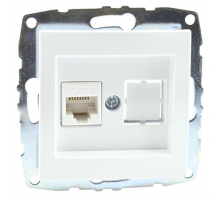 Розетка компьютерная RJ45 Mono Electric Despina/ Larissa 6 кат белый 500-001905-125