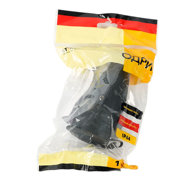 Розетка переносная 2P+PE Stekker Одри с крышкой черный RST16-21-44 32751