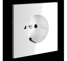 Накладка для розетки с заземлением S70 (белый глянцевый) Voltum VLS000601