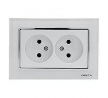 Розетка двойная 2P Vesta-Electric Exclusive White белый FRZ00040010STL