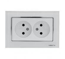 Розетка двойная 2P Vesta-Electric Exclusive White белый FRZ00040010STL