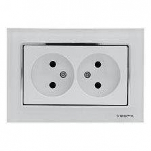 Розетка двойная 2P Vesta-Electric Exclusive White белый FRZ00040010STL