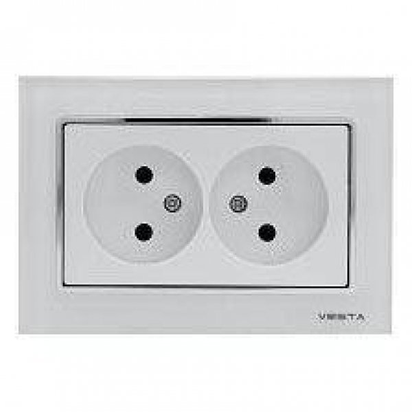 Розетка двойная 2P Vesta-Electric Exclusive White белый FRZ00040010STL Розетка двойная 2P Vesta-Electric Exclusive White белый FRZ00040010STL