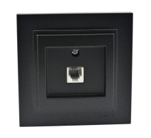 Розетка телефонная RJ11 Mono Electric Despina 3 кат графит 102-202005-124