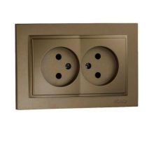 Розетка 2К двойная Mono Electric Despina 16A 250V винтовое подключение бронза 102-232305-121
