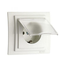 Розетка 2К+З Mono Electric Despina/ Larissa 16A 250V с крышкой винтовое подключение слоновая кость 500-000121-118