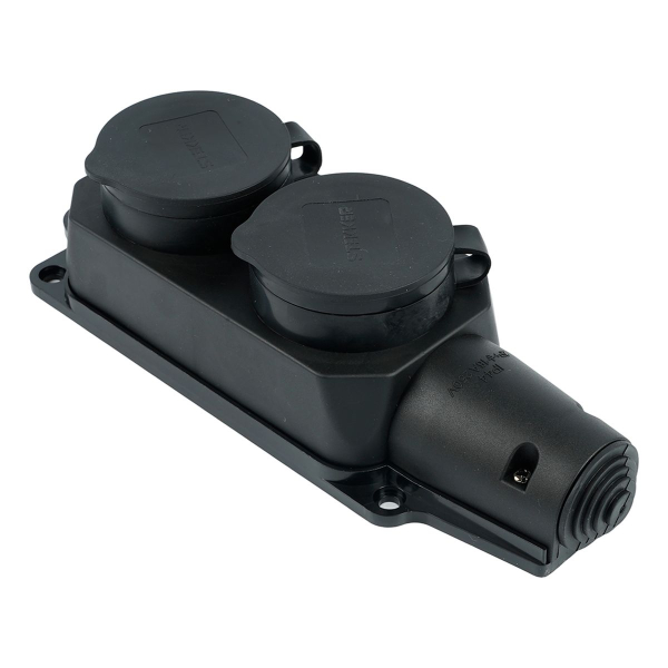 Розетка переносная 2P+PE Stekker черный RST16-22-44 32738