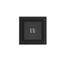 Розетка 2xUSB Liregus Retro черный матовый 29-217