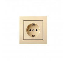 Розетка 2P+E Liregus Epsilon бежевый 28-0661