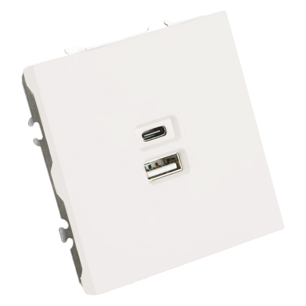 Розетка двухместная USB + Type C Stekker Эмили белый фарфор RST10-5115-01 49879