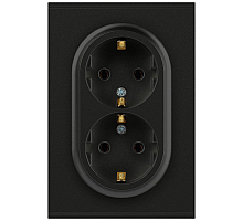 Розетка ЭРА Arktik 16-2105-05 двойная с заземлением 2X2P+E Schuko со шторками 16А-250В антрацит Б0070458