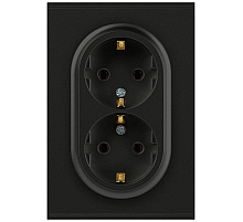 Розетка ЭРА Arktik 16-2105-05 двойная с заземлением 2X2P+E Schuko со шторками 16А-250В антрацит Б0070458