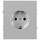 Розетка ЭРА Arktik 16-2101-03 с заземлением 2P+E Schuko 16А-250В алюминий Б0070416