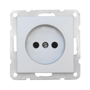 Розетка LK Studio без з/к, со шторками (серебристый металлик) LK80 843303-1