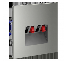 Розетка акустическая встраиваемая Voltum S70 4-местная, (сталь) VLS060305