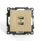 Розетка 2хUSB Stekker Катрин золото GLS10-7115-08 49229
