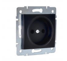 Розетка без зазем. Lezard Karina черная 707-4288-121B