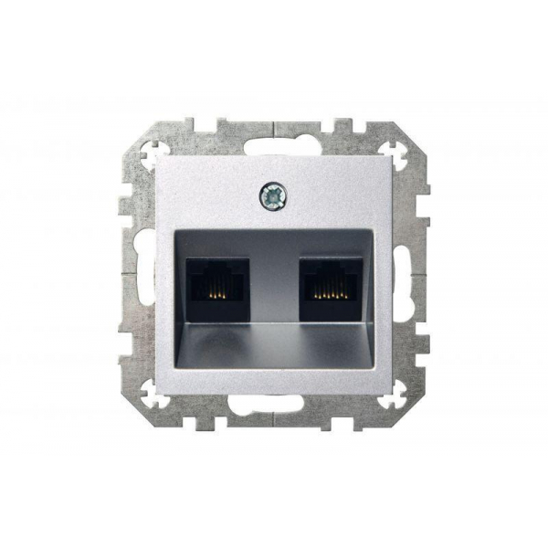 Розетка RJ45/RJ11 Liregus Epsilon серебро 28-185 Розетка RJ45/RJ11 Liregus Epsilon серебро 28-185