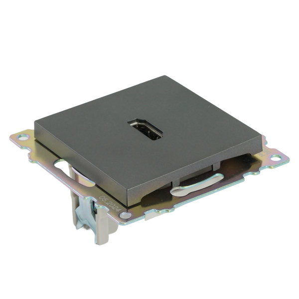 Розетка HDMI 2.1, Type A (механизм), серия Катрин, графит, GLS00-7118-06 50059
