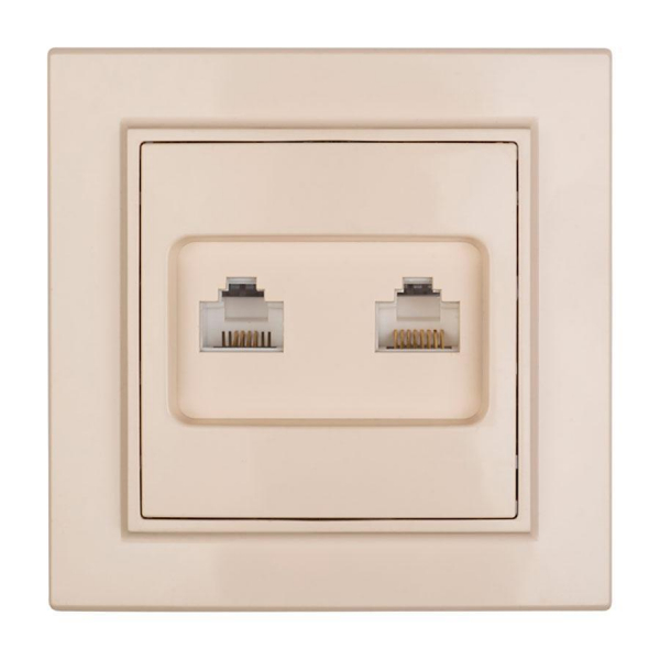 Розетка RJ-45+Phone СП бежевый Минск EKF ERK00-135-20