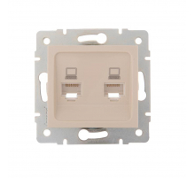 Розетка 2-ая компьютерная Lezard Karina кремовая 707-0388-141