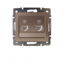 Розетка 2-ая телефонная евро Lezard Rain бронза 703-3188-138