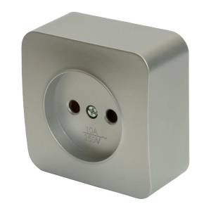 Розетка 2P Stekker София серебро MST10-11-03 49325