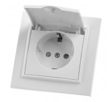 Розетка Feron Stekker Эрна с/з 16A 250V с крышкой белый PST16901201 39052