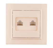Минск Розетка RJ-45 2-местная СП бежевая EKF ERK02-035-20