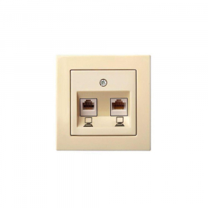 Розетка 2хRJ45 Liregus Epsilon бежевый 28-083