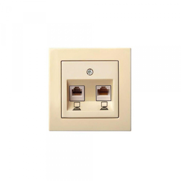Розетка 2хRJ45 Liregus Epsilon бежевый 28-083 Розетка 2хRJ45 Liregus Epsilon бежевый 28-083