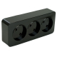 Розетка тройная 2P Stekker София черный MST10-13-02 49317