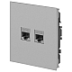 Розетка ЭРА Arktik 16-3108-03 информационная двойная 2XRJ45 алюминий Б0070486