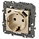 Розетка ЭРА Elegance 14-4108-04 2P+E 16A-250В со шторками с USB type-A+C 5В-3А шампань Б0067740