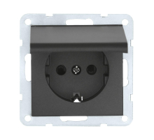 Розетка LK Studio с з/к, шторками и крышкой (черный бархат) LK80 843408-1